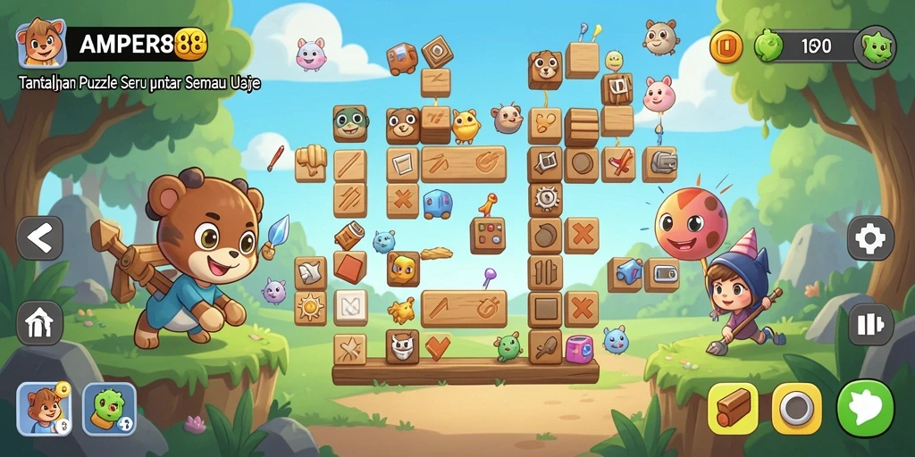 Tampilan gameplay seru di AMPER88 dengan berbagai level puzzle menantang.