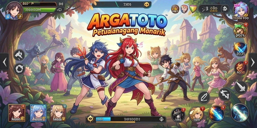 Screenshot menunjukkan karakter ikonik dalam pertempuran seru di ARGATOTO.