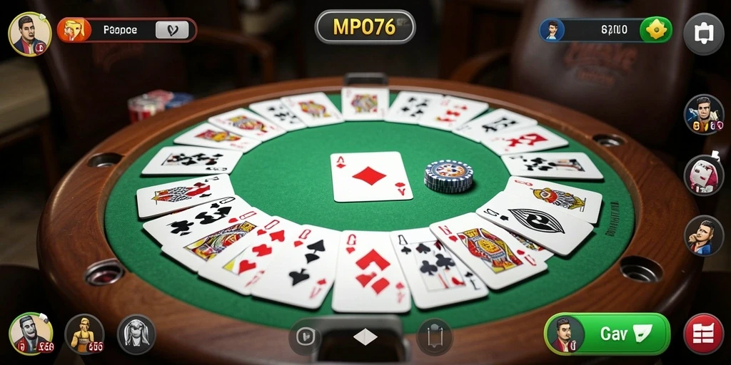 Tampilan gameplay seru dalam game Gaple MPO76.