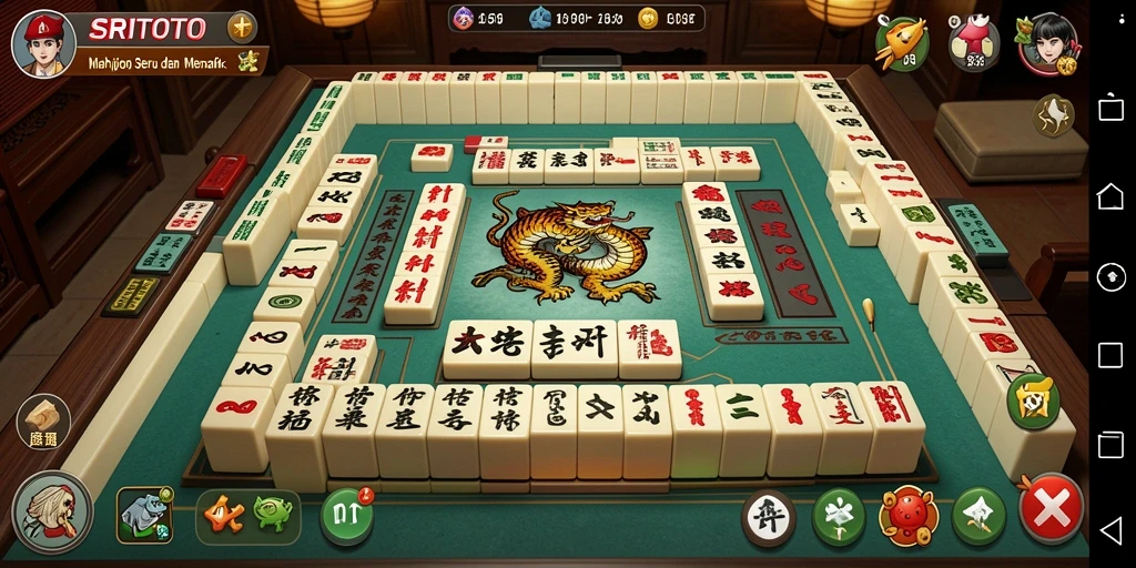 Screenshot gameplay SRITOTO dengan desain ubin Mahjong yang menarik.