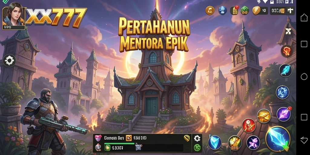 Tampilan gameplay menarik dari XXX777 di Tower Defense.